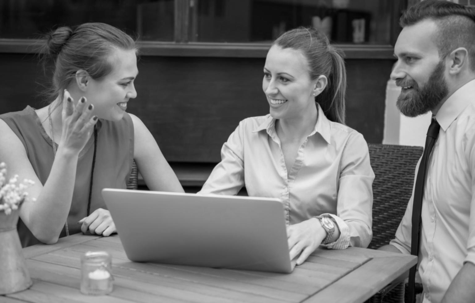 Business meeting discussing financial reports and budget planning